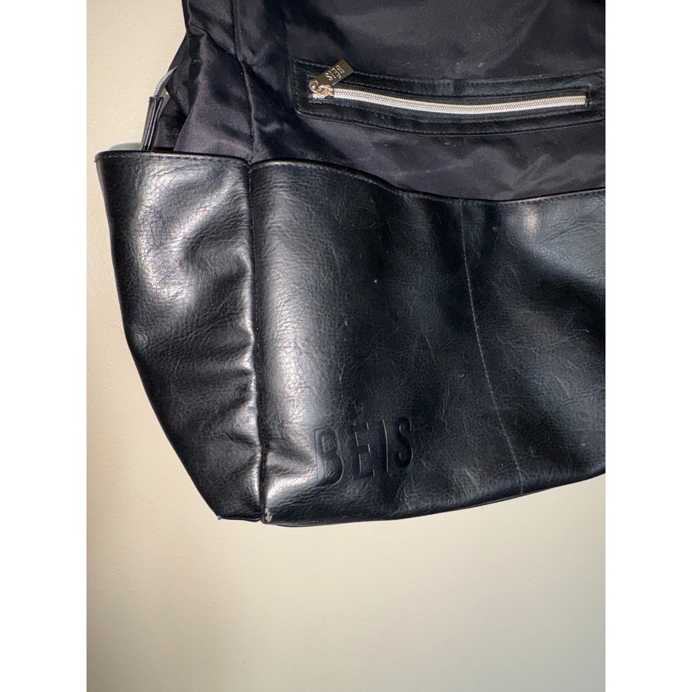 BEIS Convertible Nylon Diaper Bag Backpack Luggage Trolley Sleeve Black - Picture 3 of 10